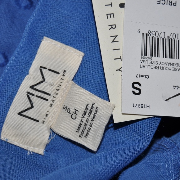 New MIMI Blue Flounce Maternity Wrap Dress NWT D9 - Picture 6 of 8